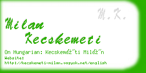 milan kecskemeti business card